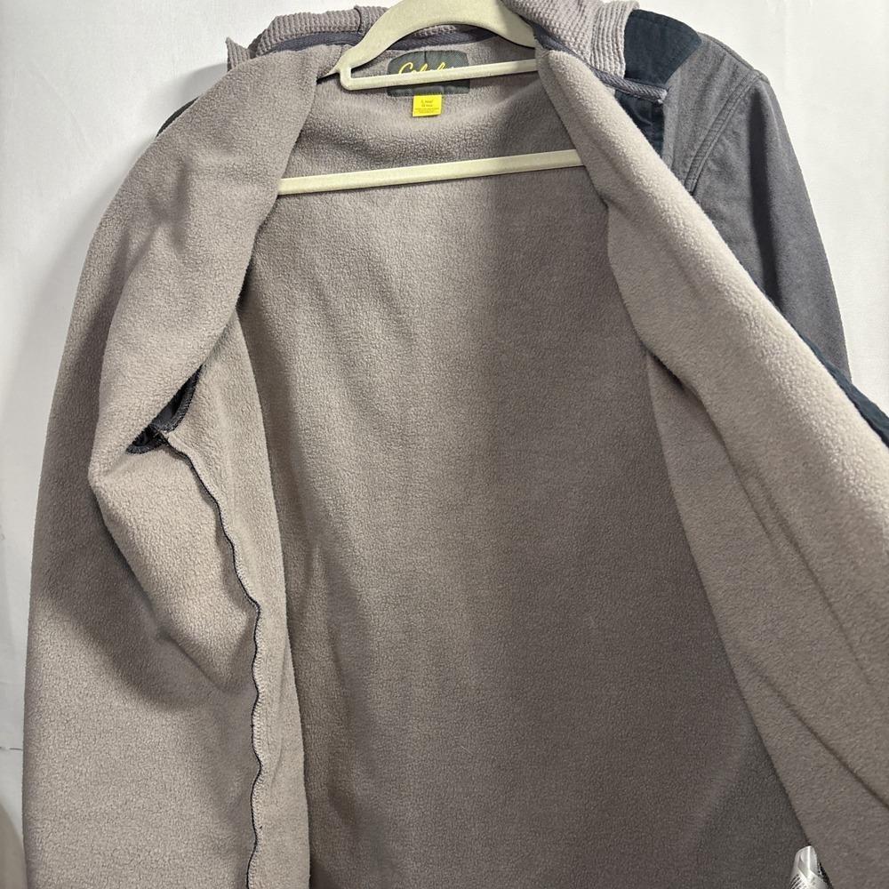Men's Large Cabela's Blue Gray fleece-lined shirt jacket with Hood And Pockets - Picture 8 of 12